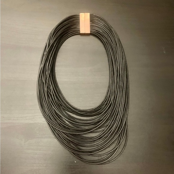 Unique Black Leather Necklace - Picture 2 of 5